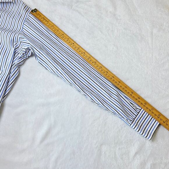 Ralph Lauren Sport Button Down Shirt 10 Blue Striped Cotton Preppy Classic - Picture 11 of 11